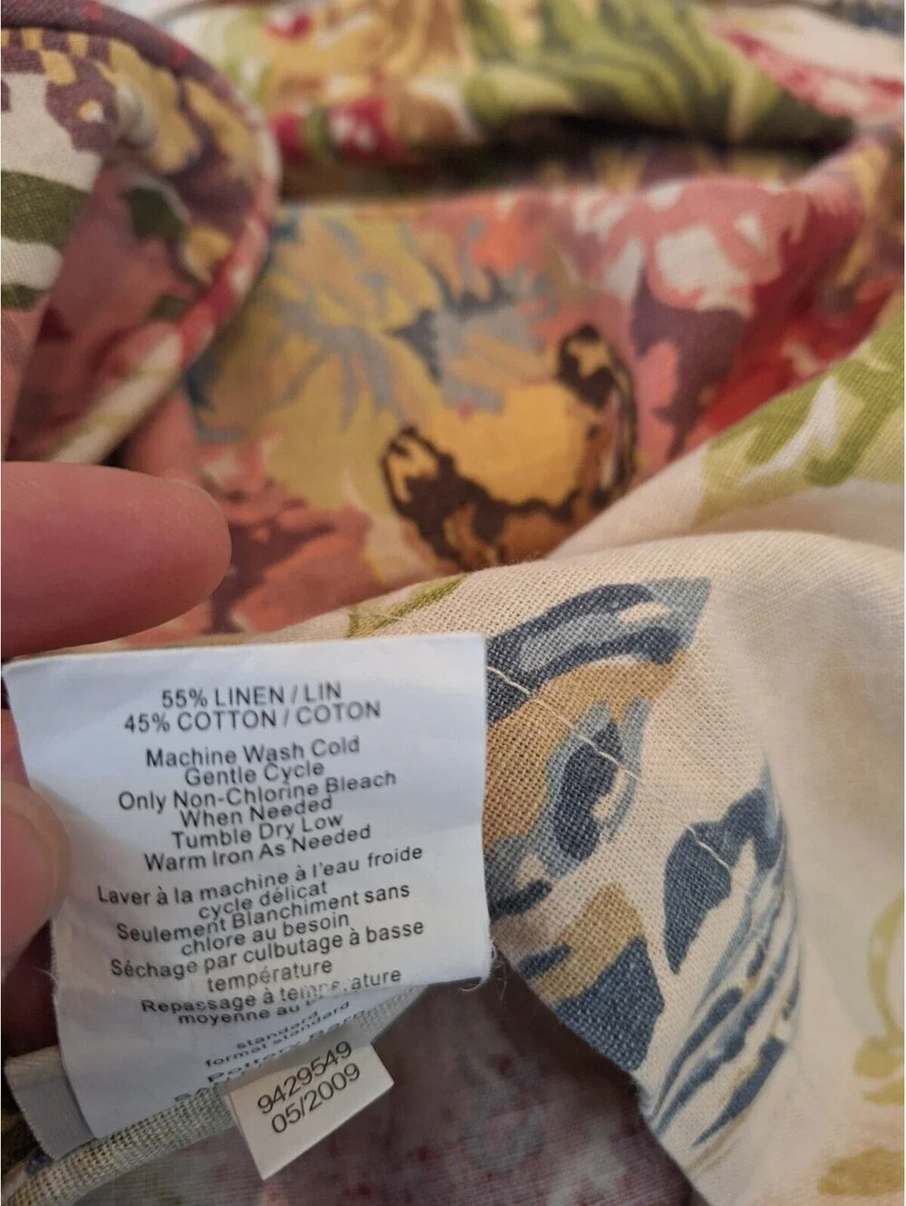 Pottery Barn RARE French Country Floral Duvet, KIng, Linen/cotton, 2 Shams.